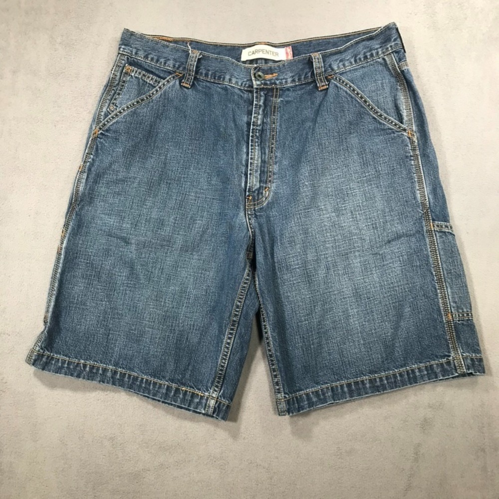 Levi's Carpenter Jean Shorts Men's 36 Blue Denim Y2K Baggy Loose Vintage Jorts